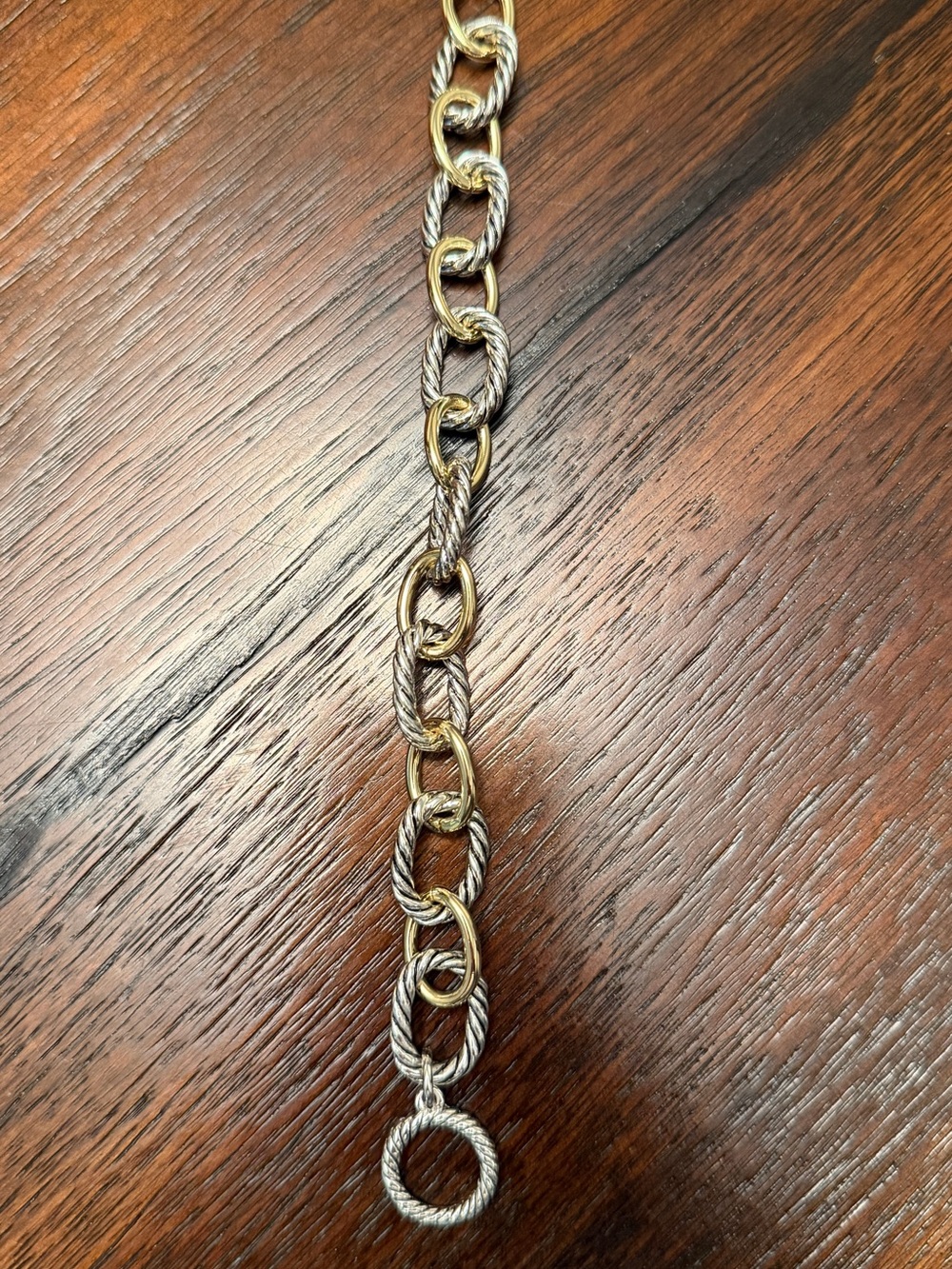 Two-Tone Rope Link Bracelet - Gold & Silver - Picture 2 of 2